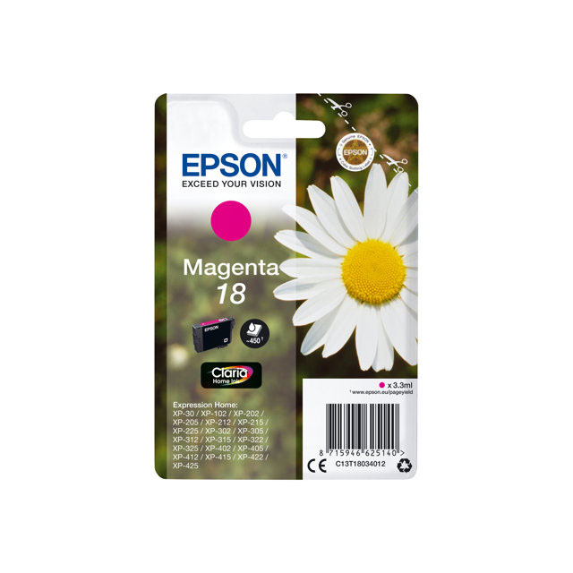Cartouches pour imprimantes - Epson daisy cartouche "pquerette" 18 - encre claria home m