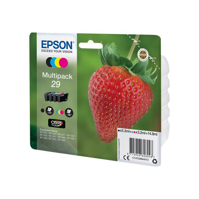 Cartouches pour imprimantes - Epson strawberry multipack "fraise" 29 - encre claria home n,c,m,j