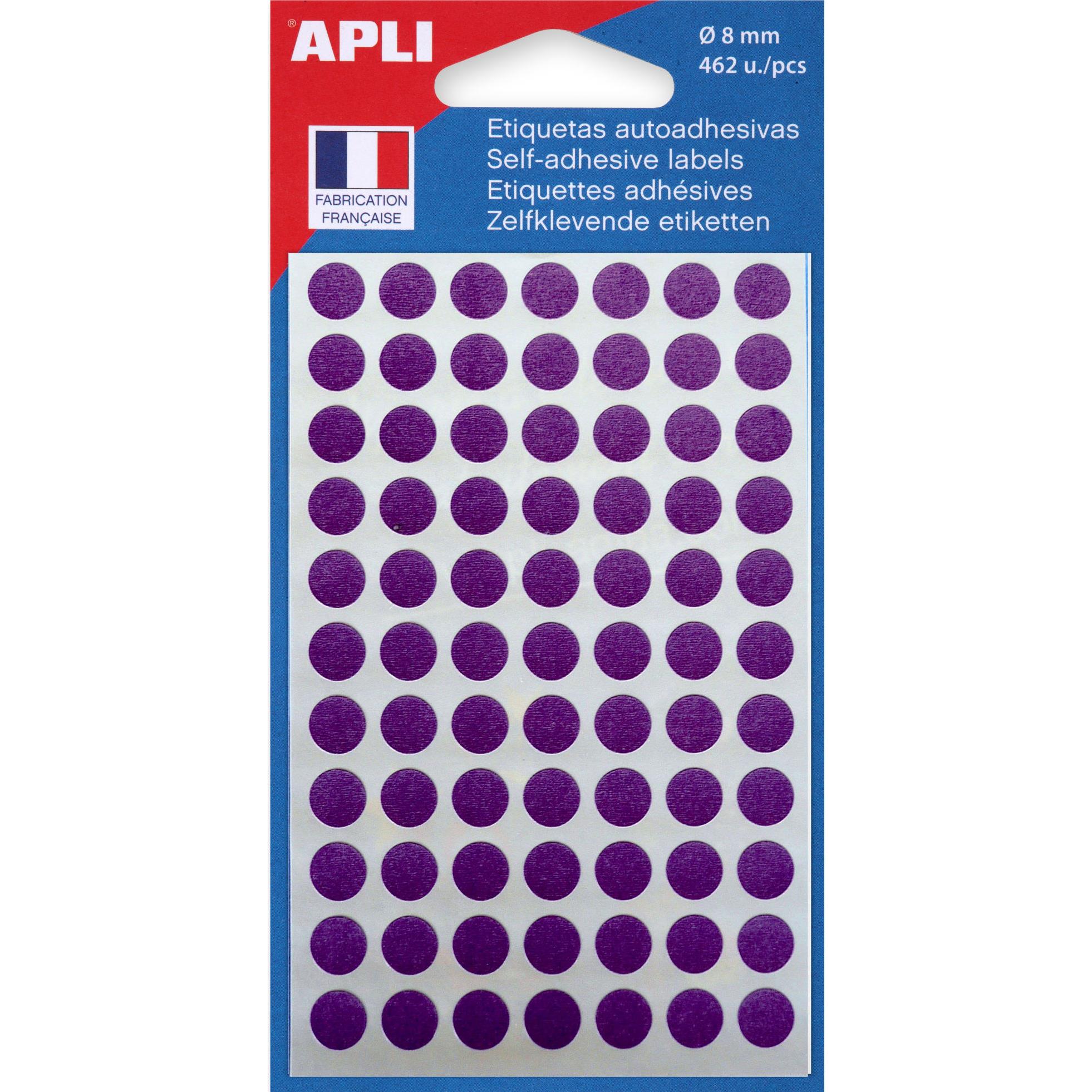 Pastilles adhsives de couleur Agipa o 8 mm - pochette de 462 - coloris violet