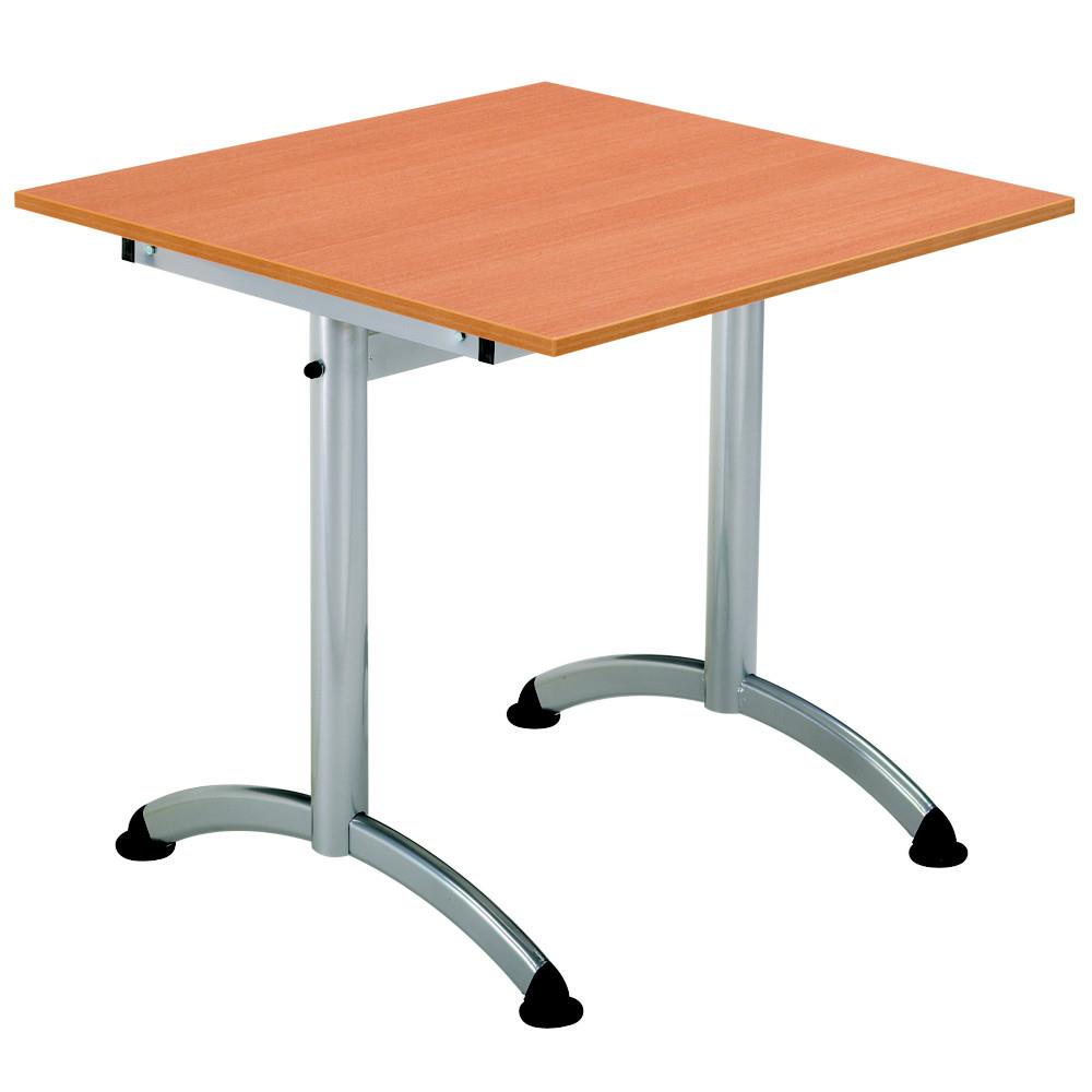 Table Cafeteria - L 120 x P 80 cm - plateau htre - pitement aluminium