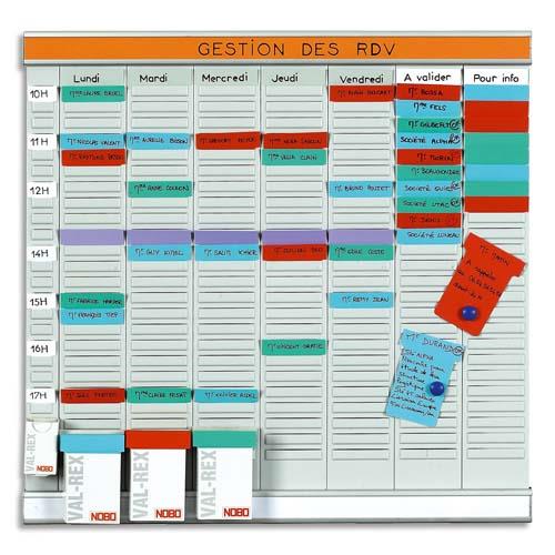 Planning  fiches Acco en T Office Planner - 7 bandes de 24 fiches