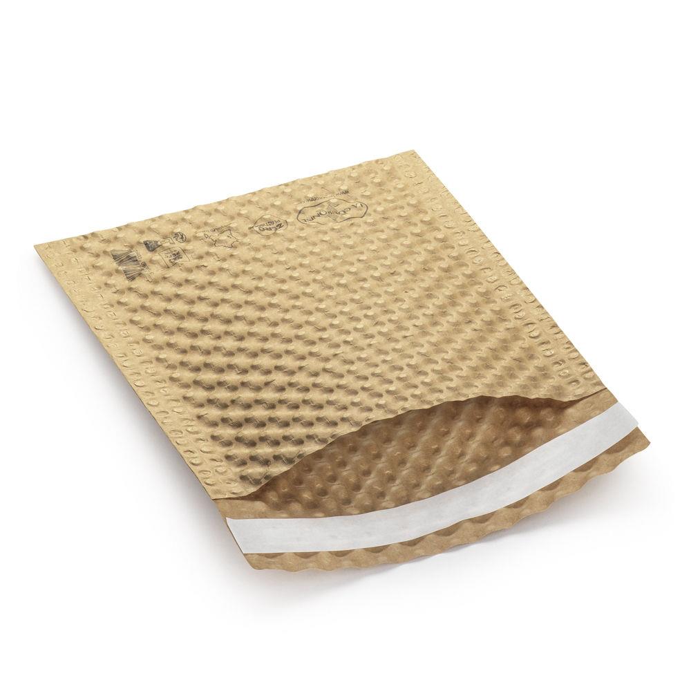 Sachet bulles 100% papier La Couronne pour stockage ou expdition - fermeture scurise - 15x20 cm - Brun - Lot de 100