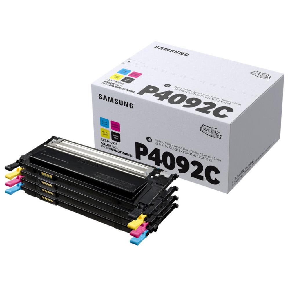 Cartouches de toner - Samsung pack de 4 cartouches de toner noir/cyan/magenta/jaune clt-p4092c