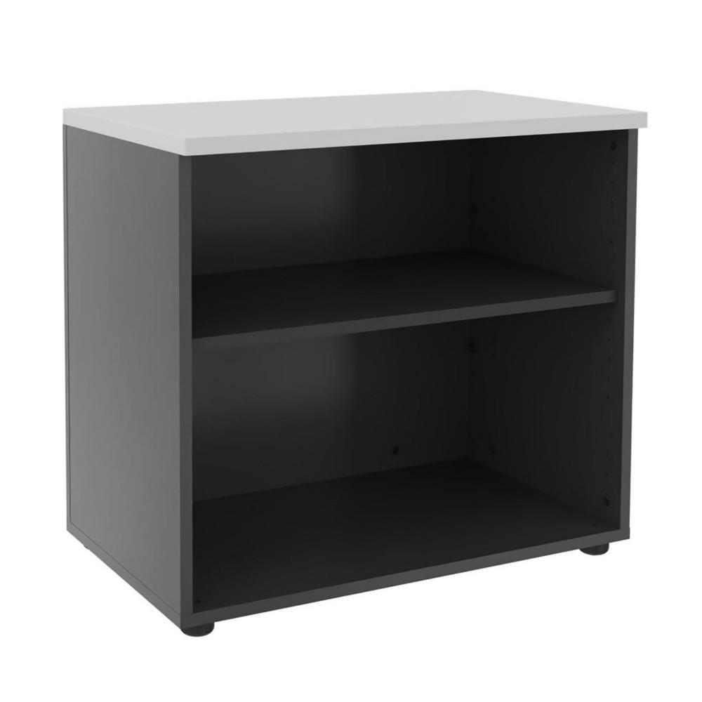 Meuble bas sans portes H 72 corps Anthracite - Top de finition Blanc