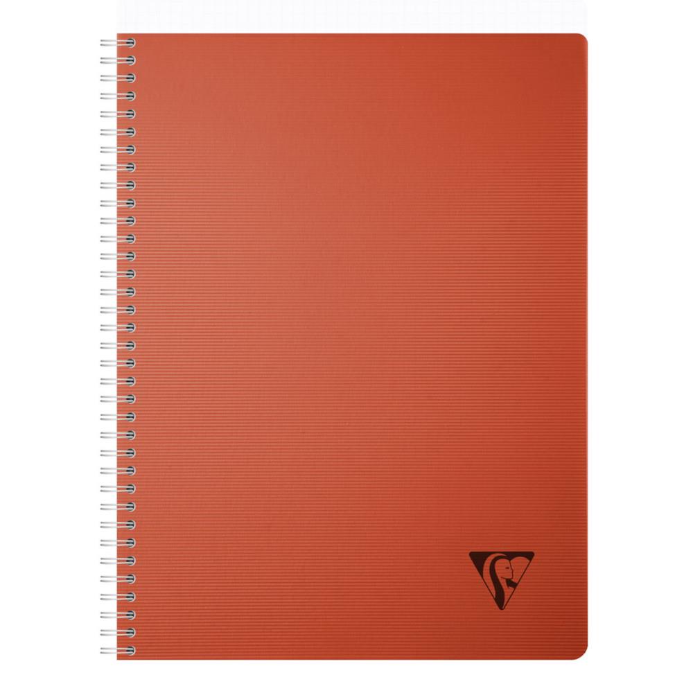 Cahier � spirale Clairefontaine Linicolor A4 21 x 29,7 cm - 90g - Petits carreaux 5x5 - 180 pages - Rouge