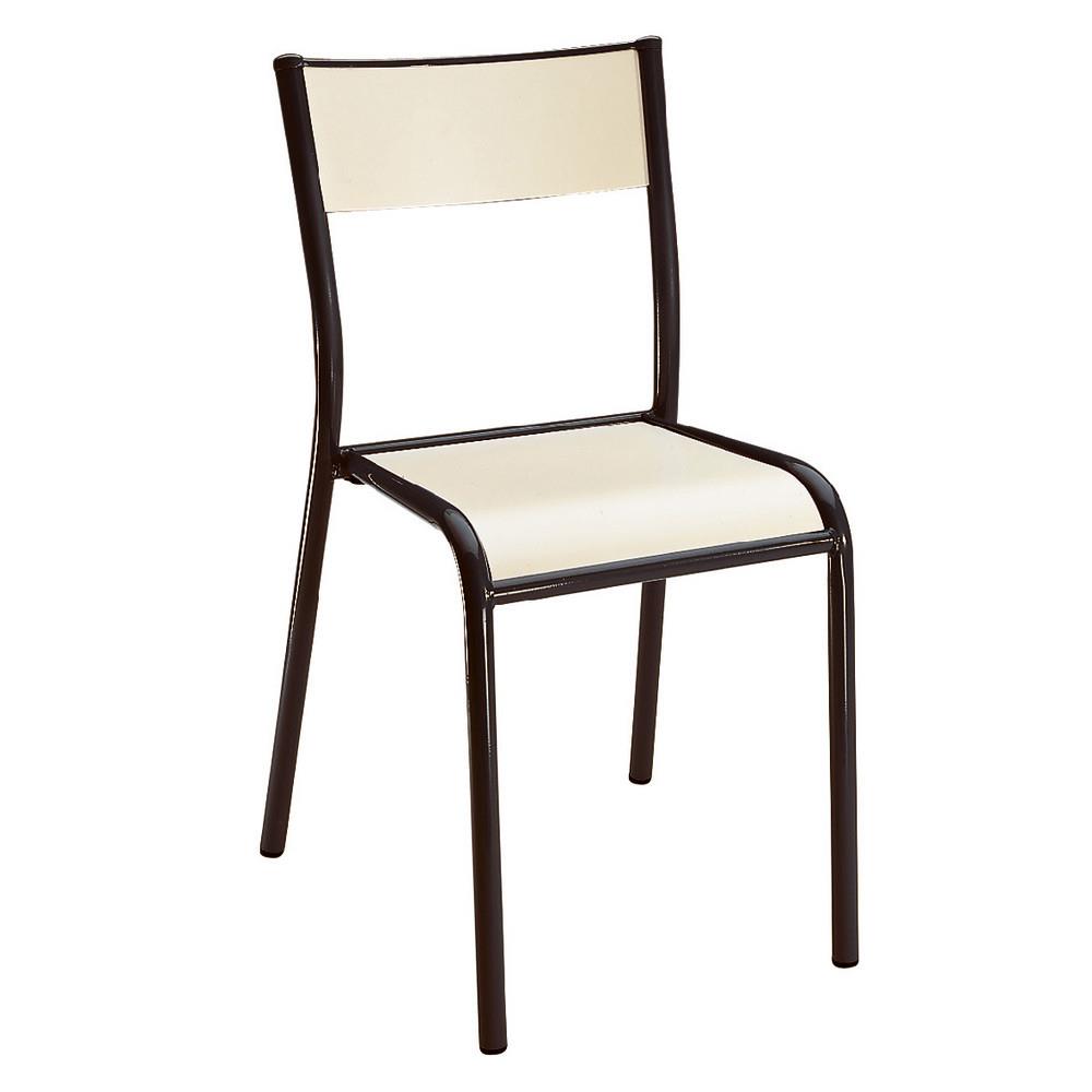 Chaise scolaire - couleur htre - finition noir
