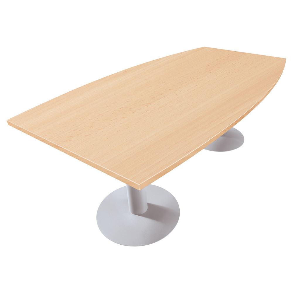 Table tonneau Tempo - L 200 x 100 cm - plateau h�tre - pi�tement tulipe aluminium
