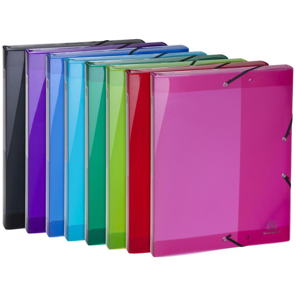Bote de rangement Exacompta A4en polypropylne 250 feuilles- 250x330mm - Coloris assortis - Lot de 8
