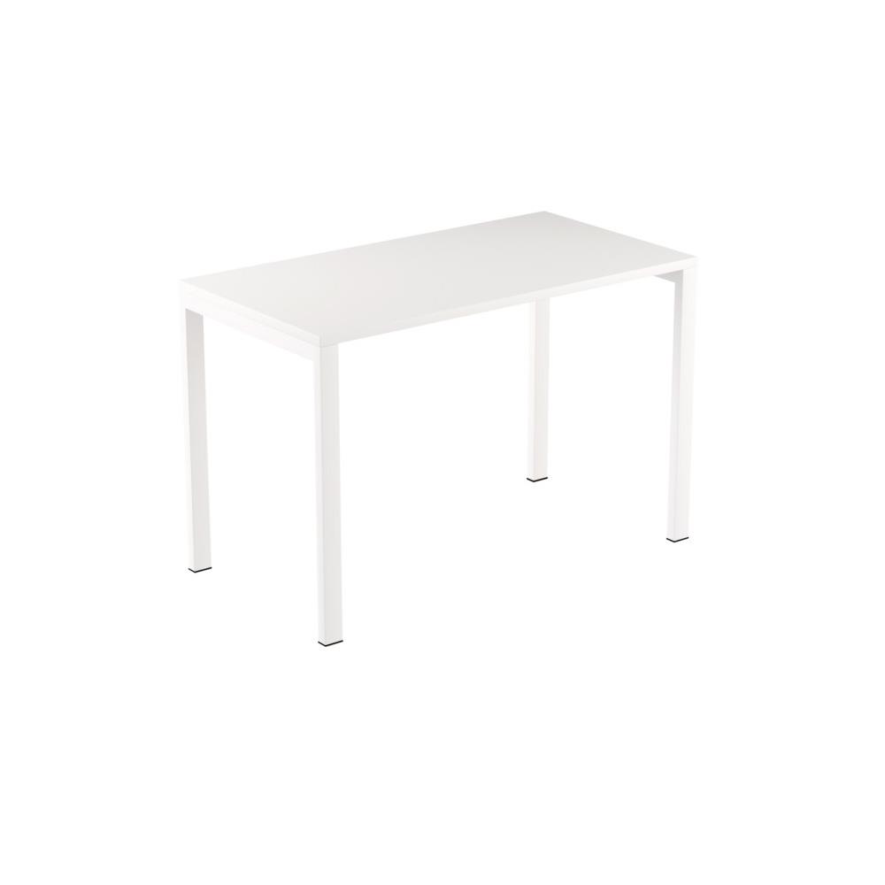 Bureau Ma compact pieds ARCHE mtal - 114 x 60 cm - blanc
