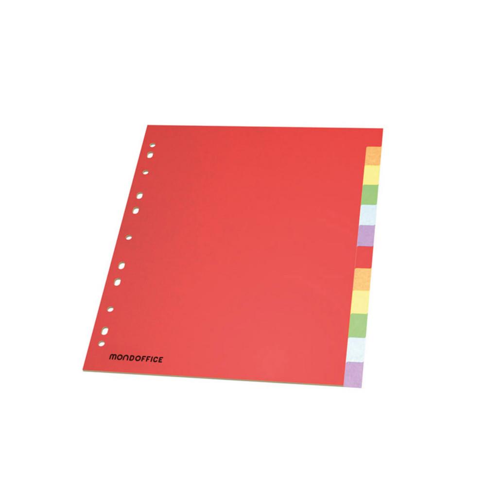 Intercalaires Mondoffice - neutres - A4+ - en carte lustre - 225g - couleur - 12 onglets