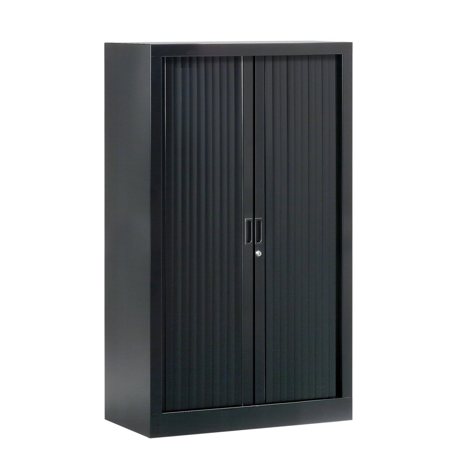 Armoire mtal monobloc  rideaux Gnric H.136 x L.80 cm - coloris Noir