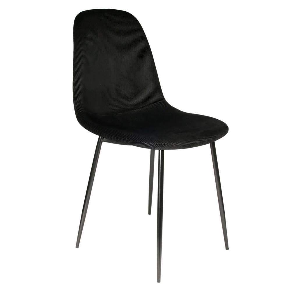Chaise visiteur velours ctel EMY - Coloris noir