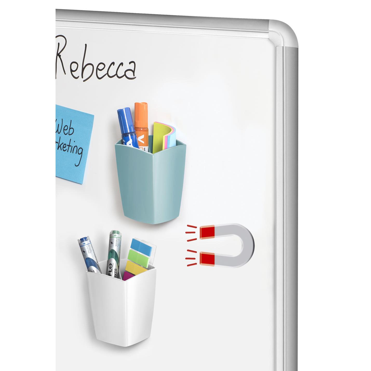 Pot  crayons magntique Cep Riviera - 2 compartiments - Blanc