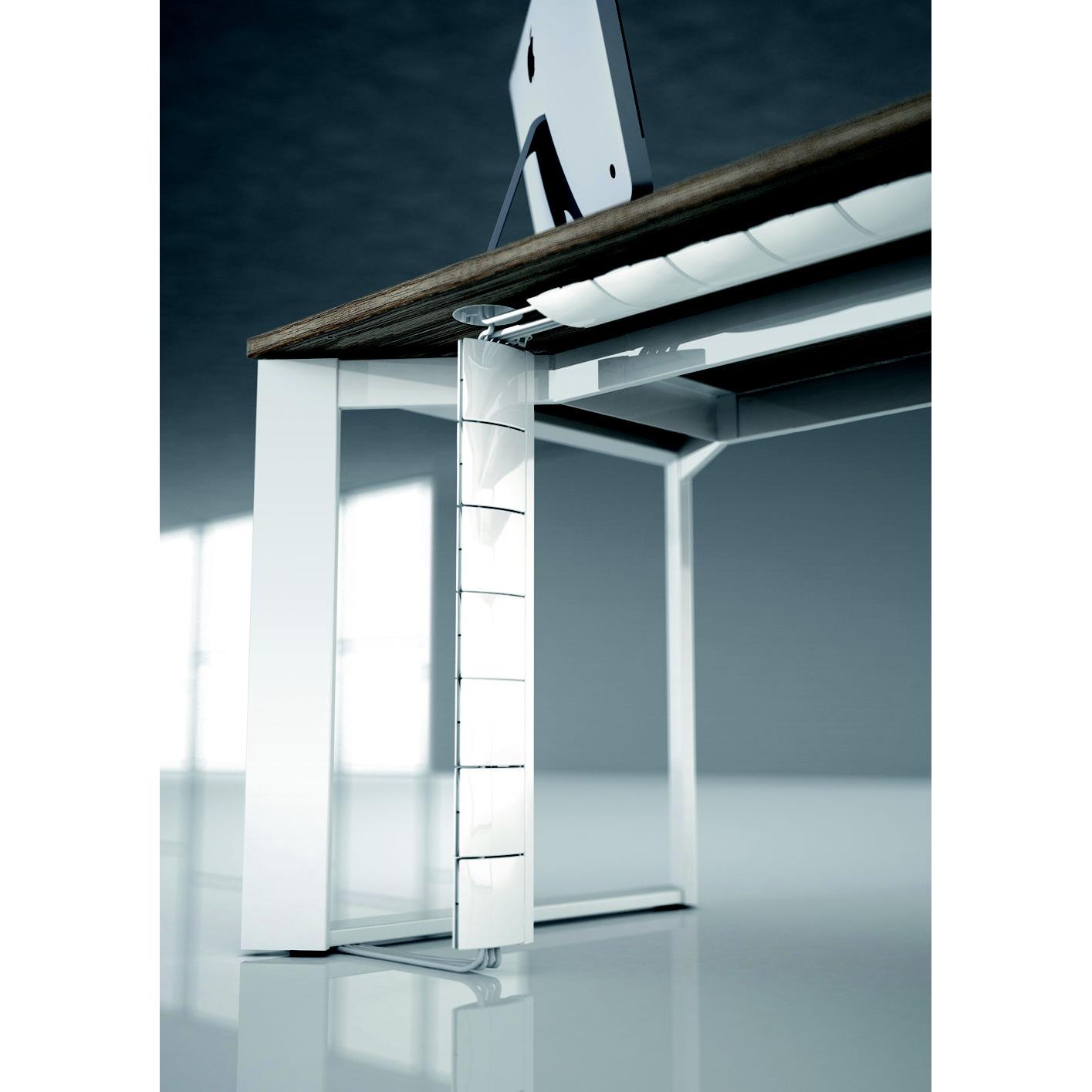 Goulotte organisateur de cbles de bureau Flap - horizontale alu