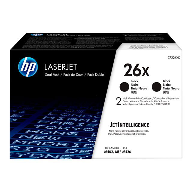 Cartouches de toner - Hp 26x laserjet, lot de 2 cartouches de toner grande capacit authentiques, noir