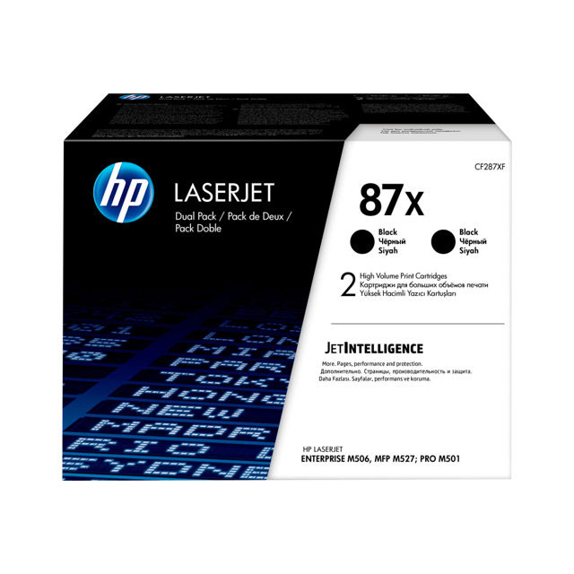Cartouches de toner - Hp 87x laserjet, lot de 2 cartouches de toner grande capacit authentiques, noir