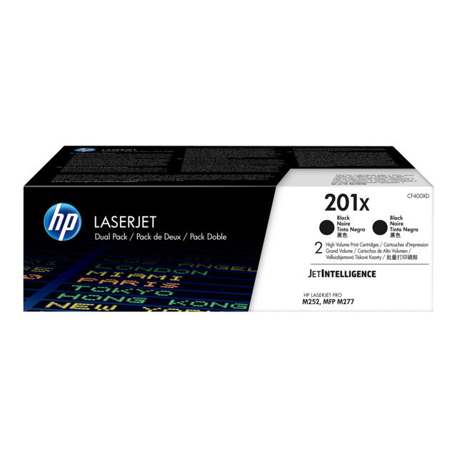 Cartouches de toner - Hp 201x laserjet, lot de 2 cartouches de toner grande capacit authentiques, noir