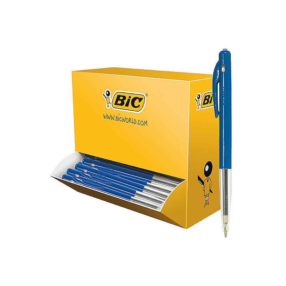 Pack 90 stylos bille Bic M10 bleu + 10 offerts - pointe moyenne