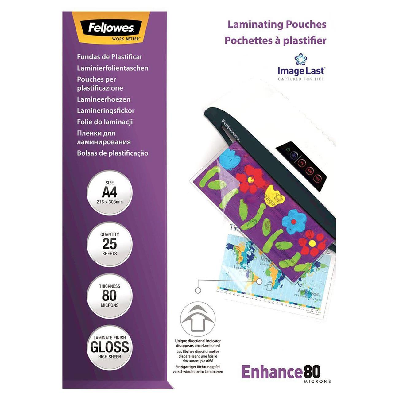 Pochettes de plastification Fellowes ImageLast A3 80 microns - bote de 25