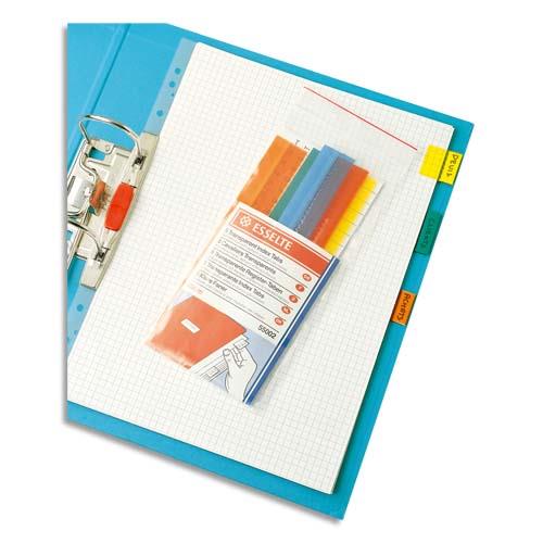 Sachet de 5 bandes onglets adhsifs en PVC - coloris assortis