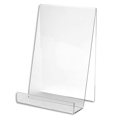 Chevalet Deflecto - pour documents A5  poser - en PMMA - vertical - L19 x H15,1 x P12,5 cm