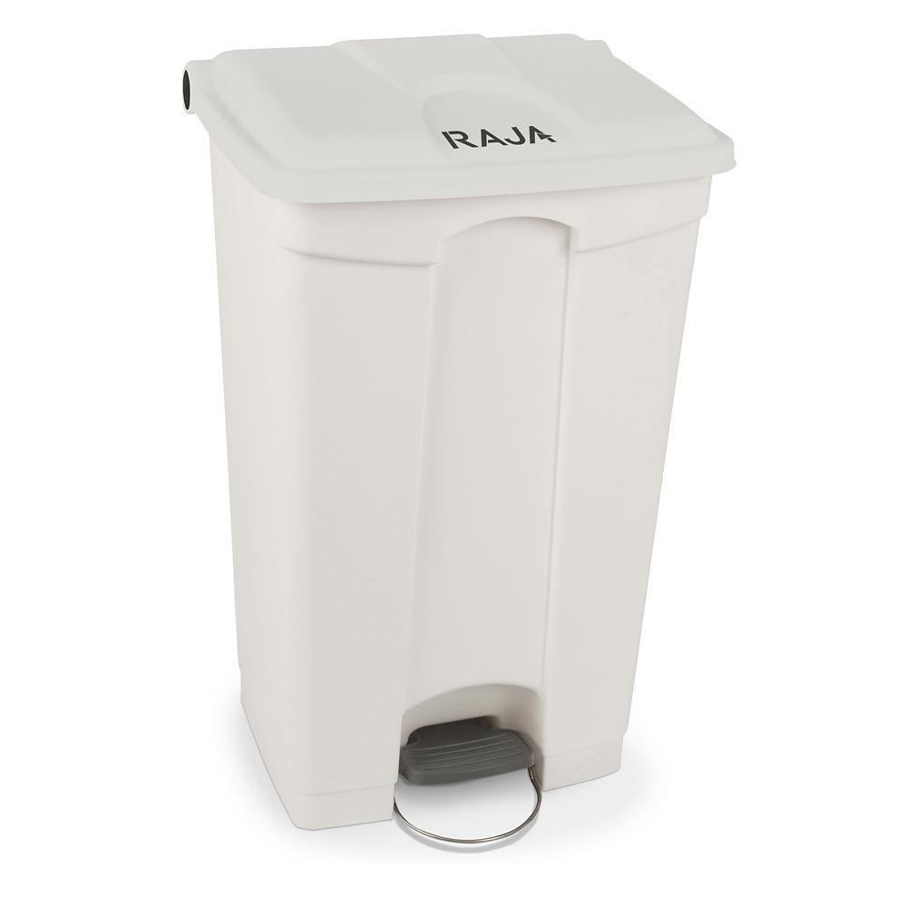 Poubelle  pdale en plastique RAJA - 90L - blanc