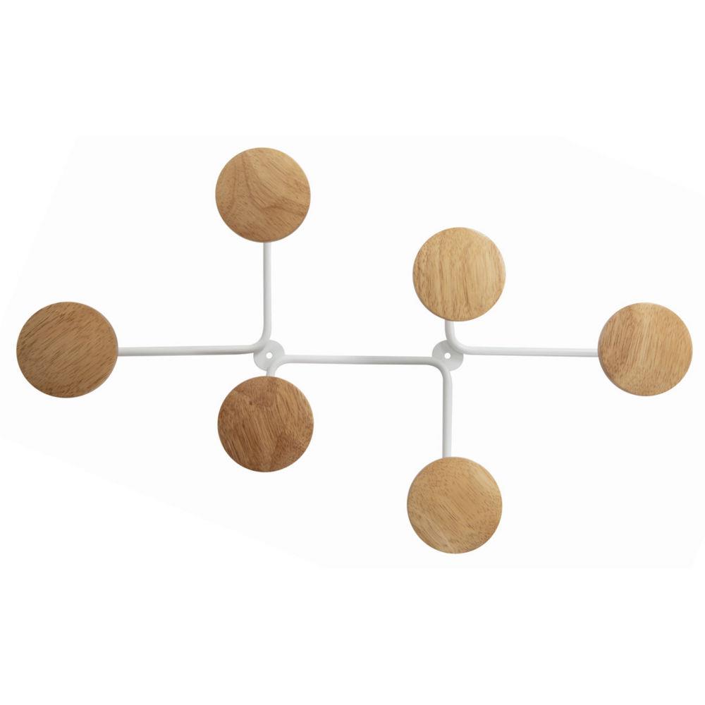 Patre murale Design - 6 patres - blanc bois/mtal