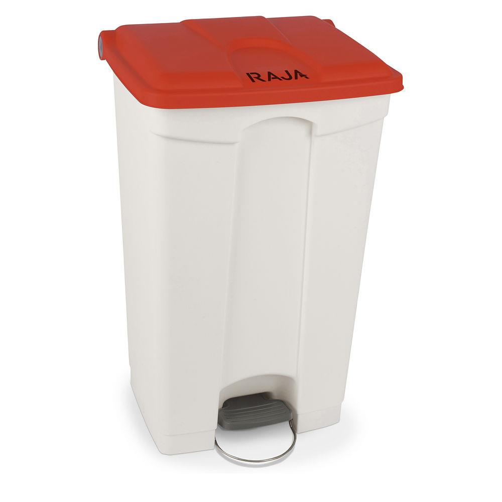 Poubelle  pdale en plastique RAJA - 90L - rouge