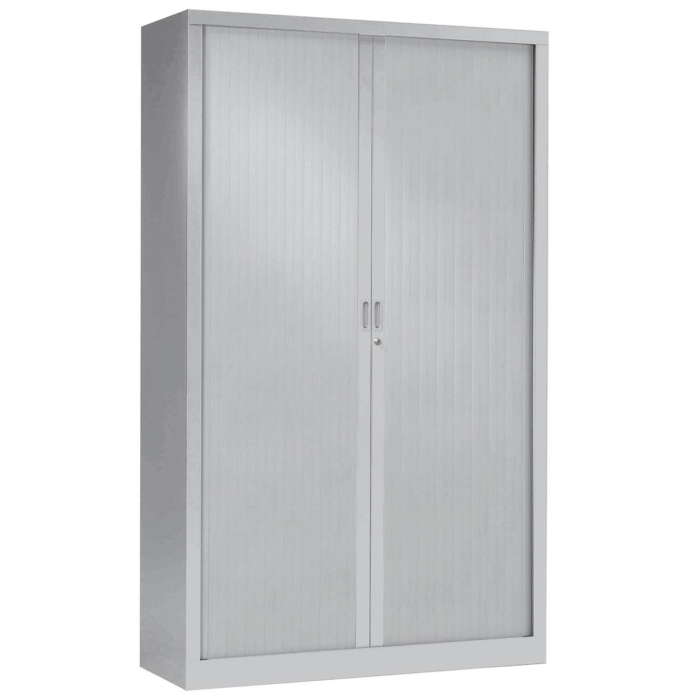 Armoire mtal monobloc Gnric - A rideaux - H. 198 x L. 120 cm - Corps Gris - Rideaux Gris