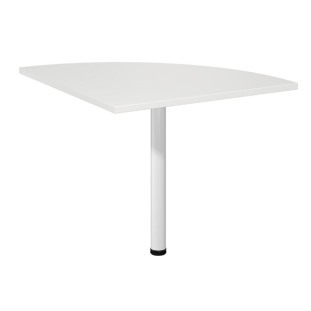 Angle de liaison 90� arrondi Impact - c�t�s 80 cm - plateau blanc - pied blanc