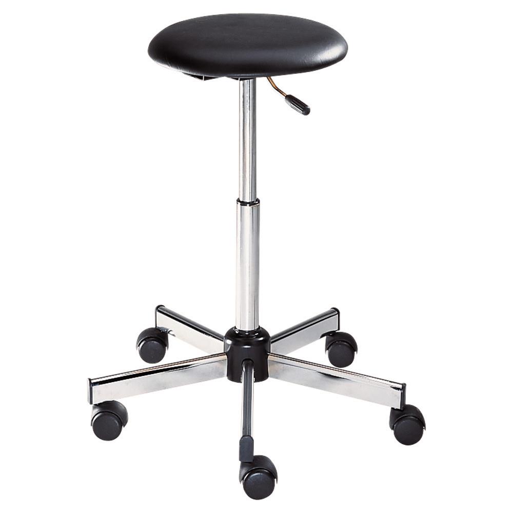 Tabouret High Tech - Vinyle Sur roulettes hauteur ajustable  roulettes - noir