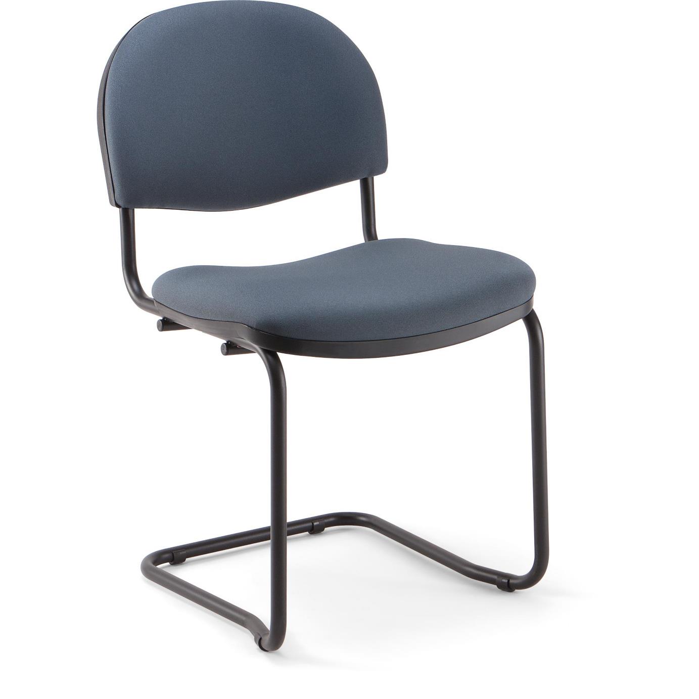 Chaise runion et visiteur Xeno - tissu rembourr - anthracite - pieds luge noir