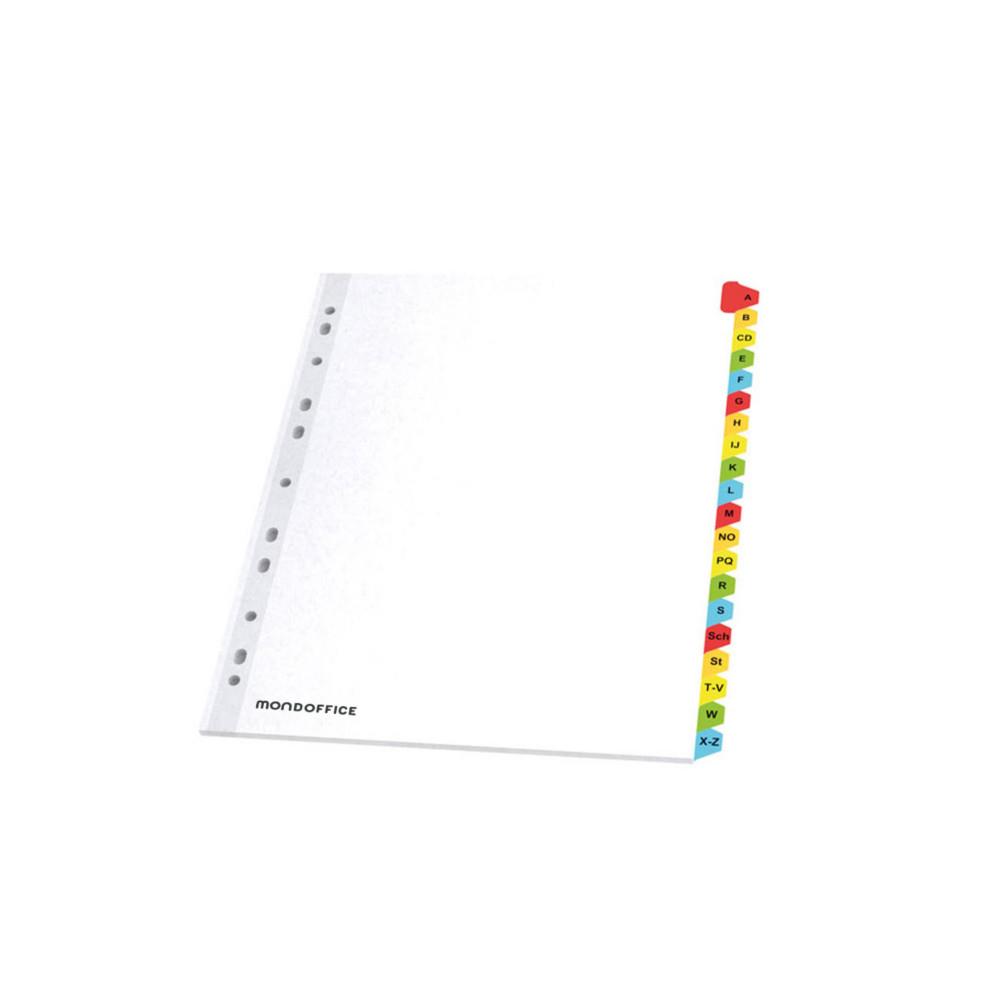 Intercalaires alphabtiques A4+ Mondoffice en bristol 170g blanc - 20 divisions couleur