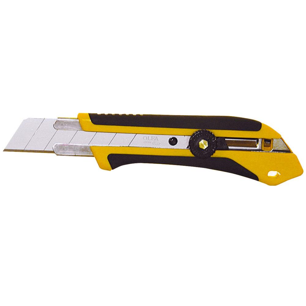 Cutter Olfa XH-1 - manche en caoutchouc - blocage par molette - lame scable 25 mm - jaune/noir