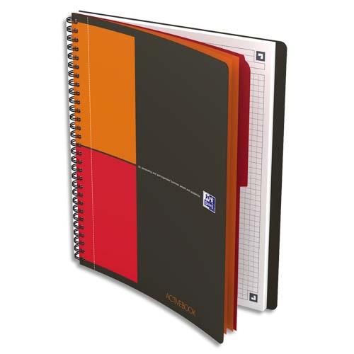 Cahier Oxford Avtivebook I-Connect - couverture polypropylne - spirale - 18,5 x 25 cm - 160 pages - 5x5