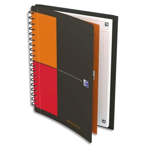 Cahier Oxford Meetingbook I-Connect - couverture polypropylne - spiral - 18,5 x 25 cm - 160 pages - 5x5
