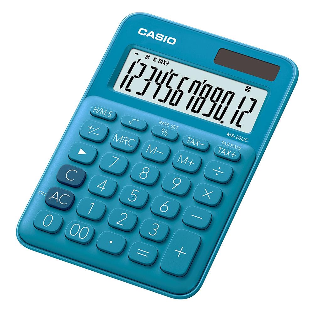 Calculatrice de bureau Casio - 12 chiffres - bleue