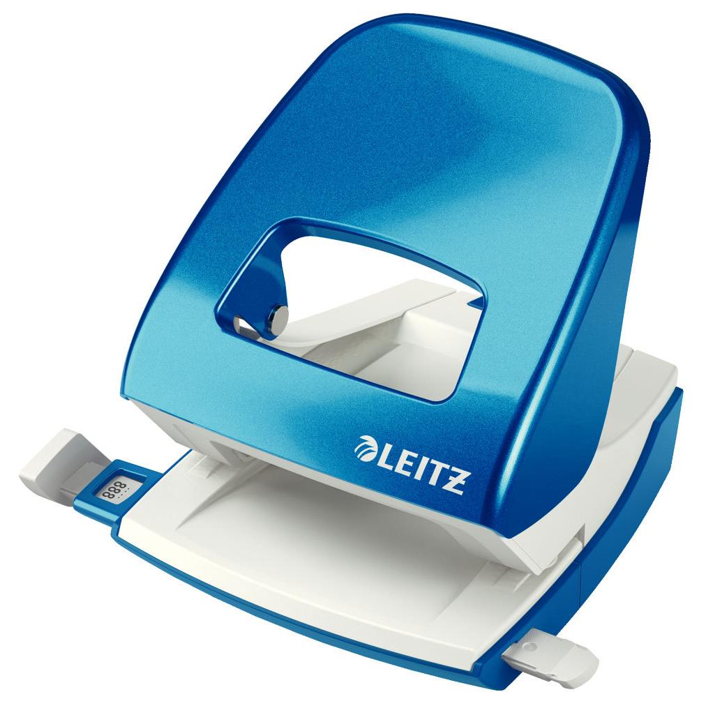 Perforateur 2 trous Leitz Wow - 30 feuilles - effort rduit de 60% - bleu