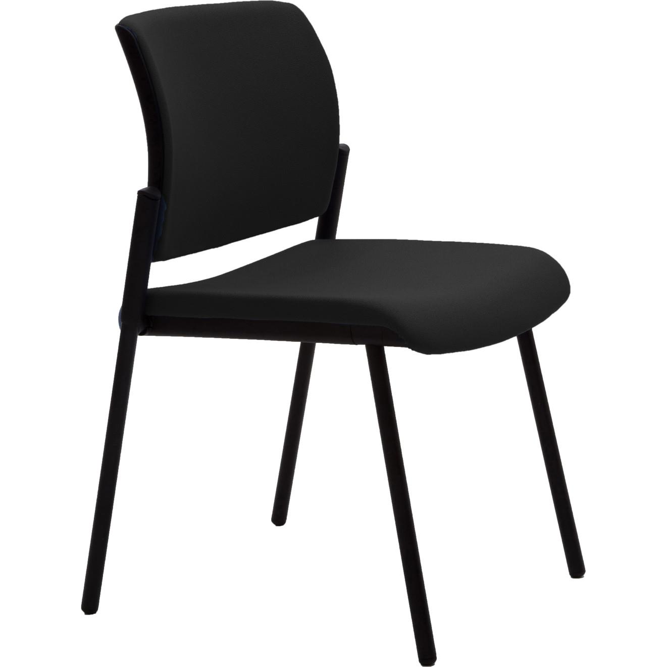 Chaise  de r�union & visiteur Iris - tissu Noir - Pieds noir