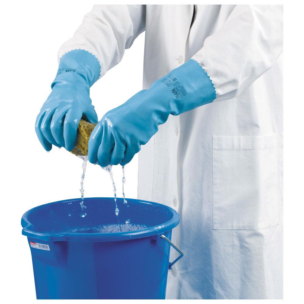 Gants Mapa Jersette 300 Protection chimique en latex - Bleu - Taille 6