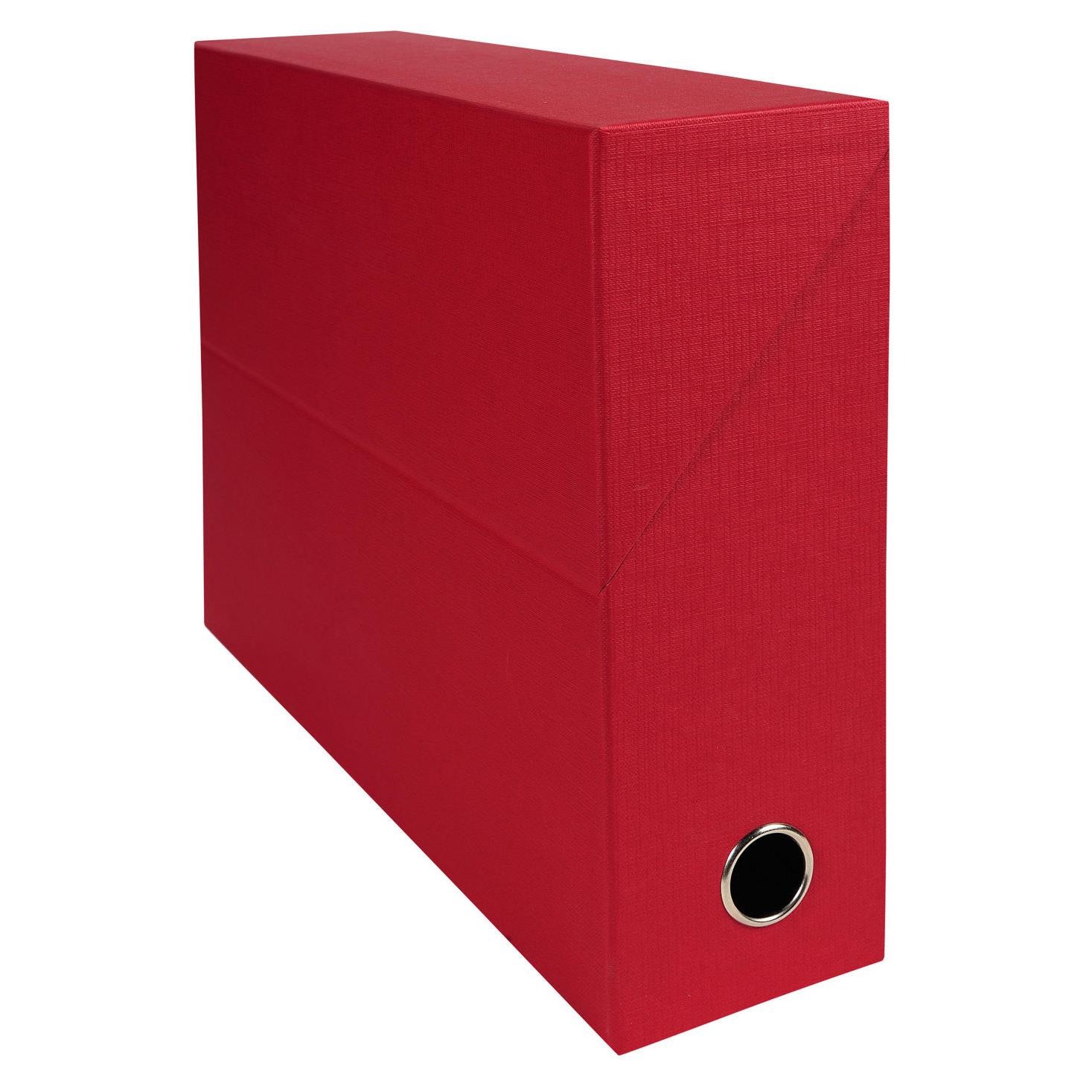 Bote de transfert Exacompta - en carton rigide recouvert de papier toil - dos 9 cm - rouge