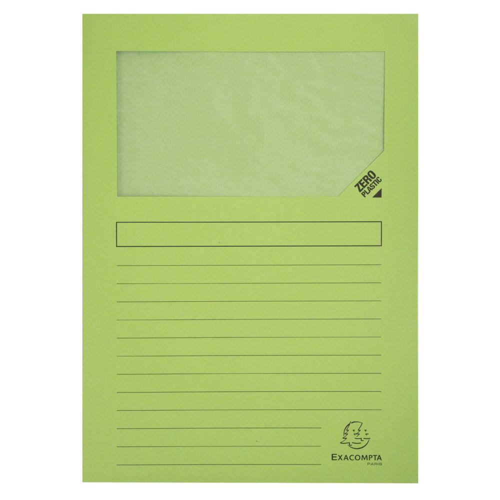 Chemises  fentre Exacompta Forever 80 feuilles A4 130 g/m en carte recycl - Vert clair - Lot de 25