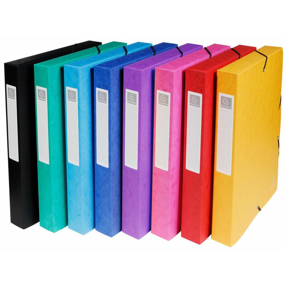 Bote de classement Exacompta Exabox - en carte lustre 7/10e - dos 4 cm - coloris assortis