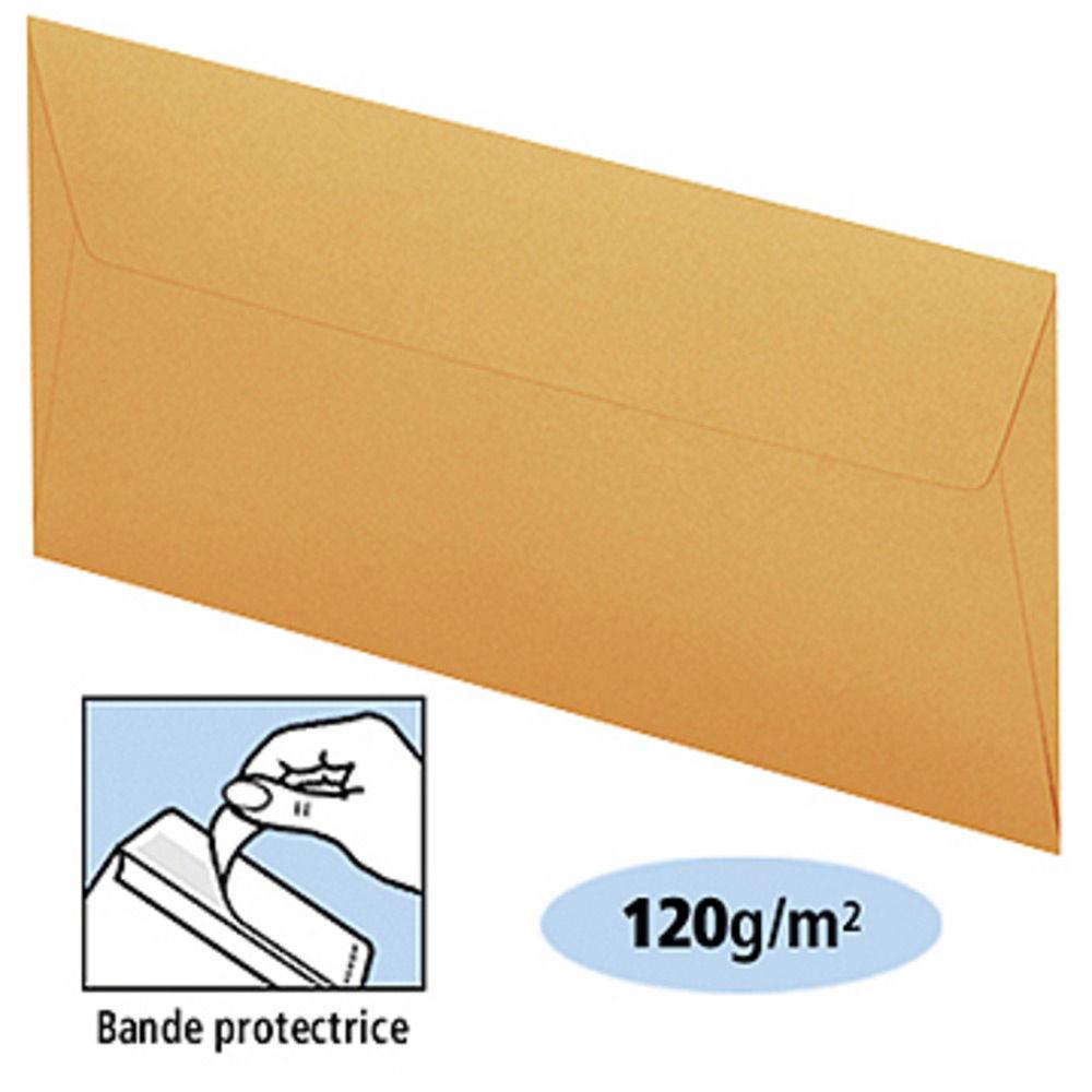 Enveloppe couleur Clairefontaine Pollen - 110 x 220 mm - sans fentre - clmentine - boite de 20