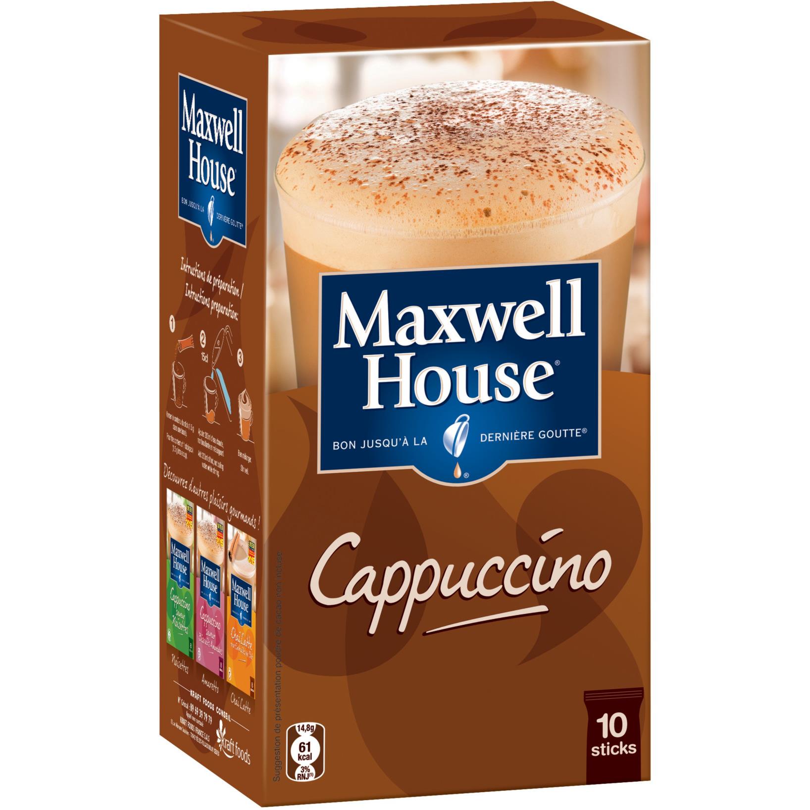 Café cappuccino instantané Arabica boîte 10 dosettes 20 g