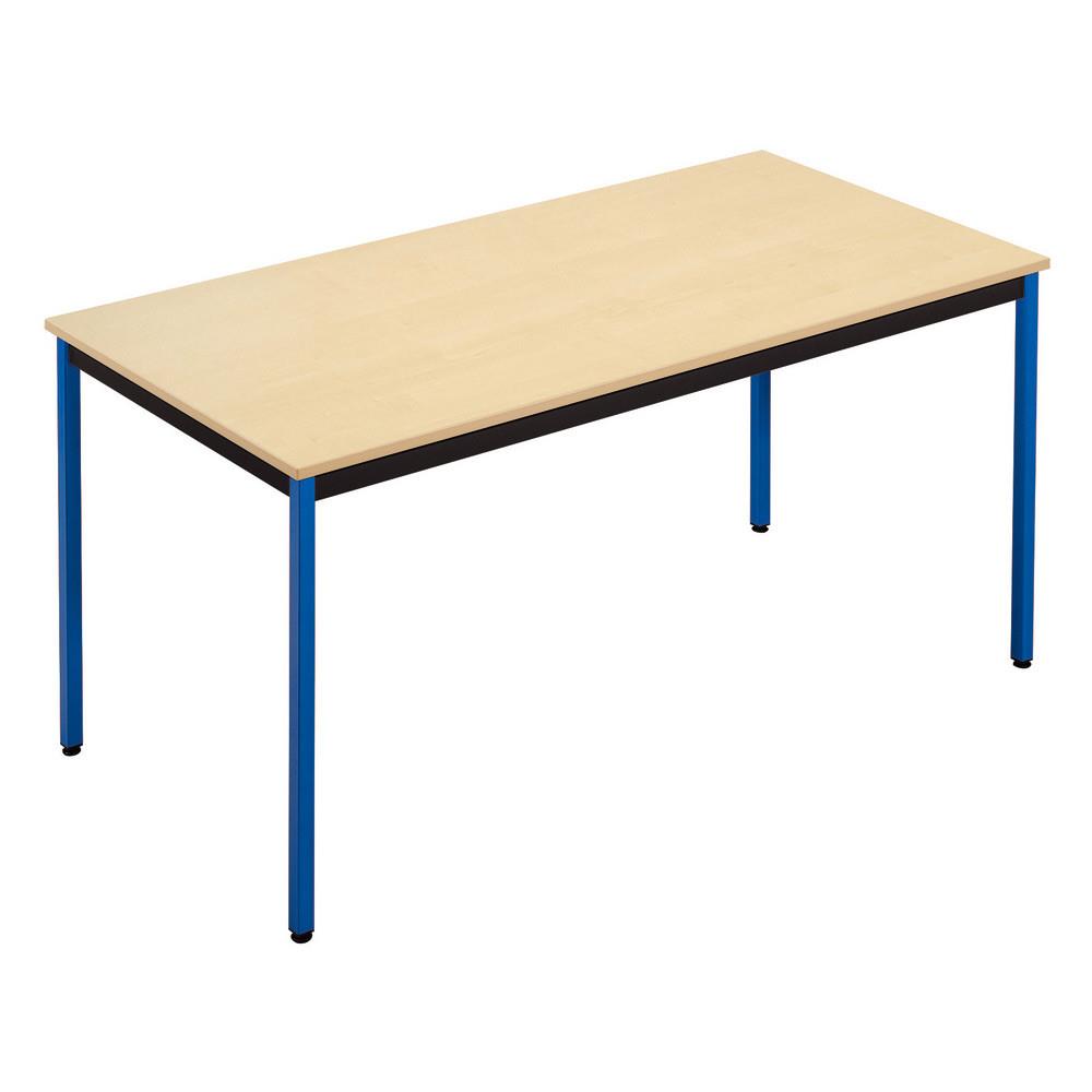 Table Modulaire Domino rectangle - L 120 x P 60 cm - plateau �rable - pieds bleus