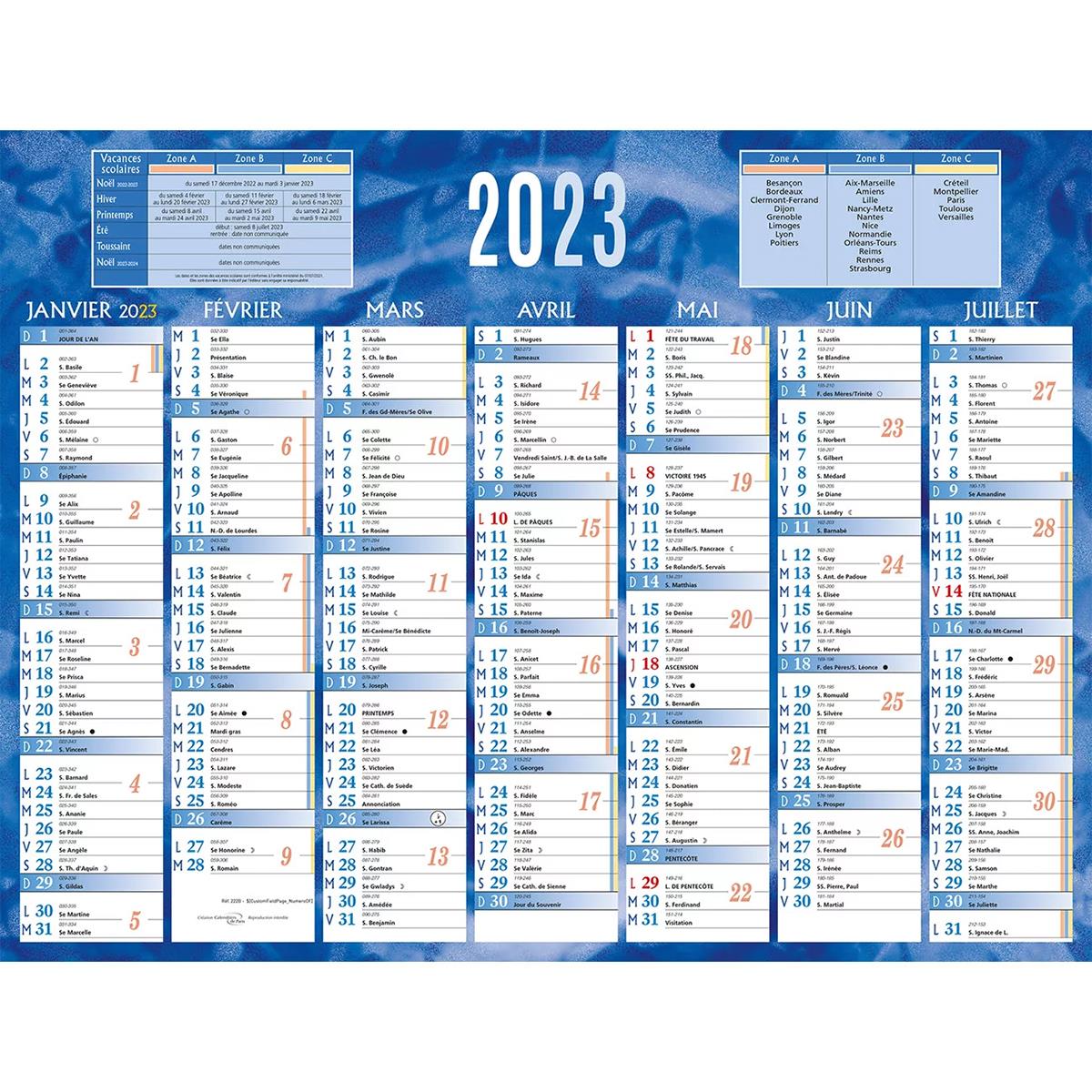 petit calendrier mural 2023