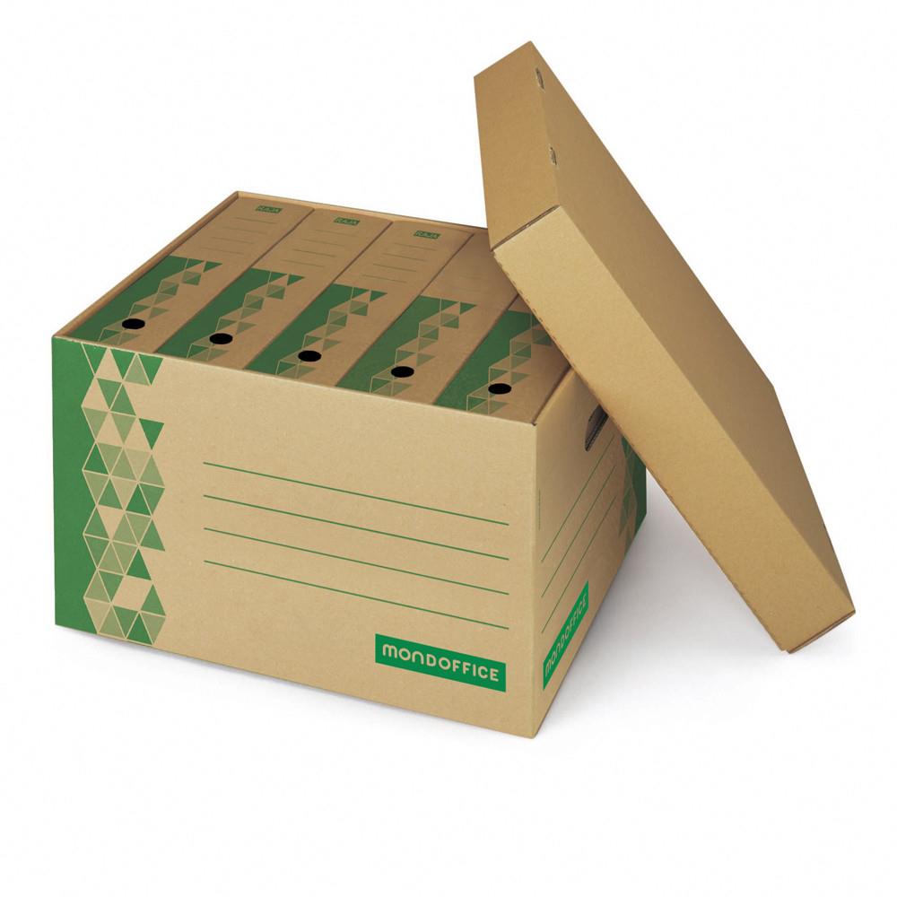 Caisse archives Mondoffice couvercle s�par� en carton recycl� - Kraft