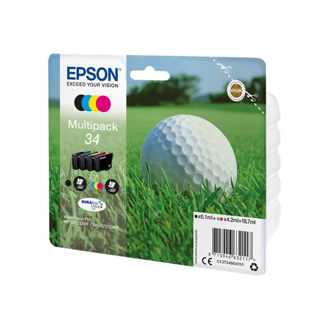Cartouches pour imprimantes - Epson golf ball multipack 4-colours 34 durabrite ultra ink