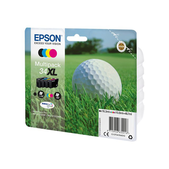 Cartouches pour imprimantes - Epson golf ball multipack 4-colours 34xl durabrite ultra ink